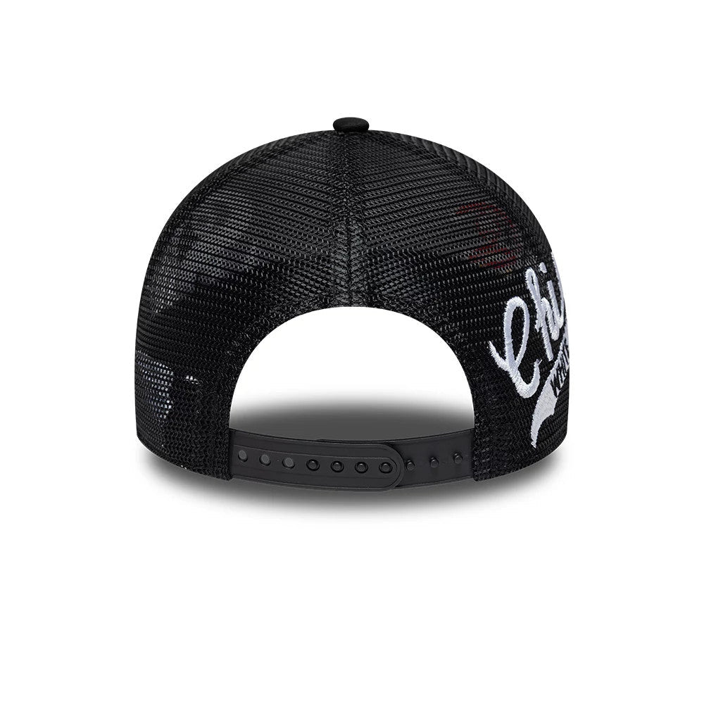 Chicago White Sox MLB Patch Black 9FORTY A-Frame Trucker Adjustable Cap