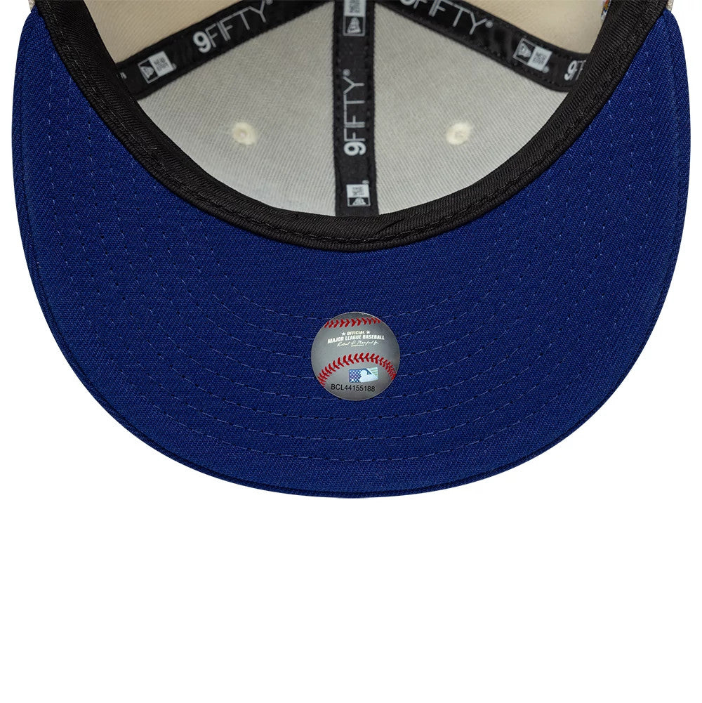 Dodgers MLB Ombre Script Beige & Blue 9FIFTY Snapback Adjustable Cap